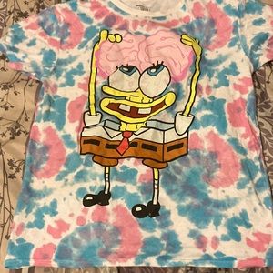 T-Shirt ,Sponge Bob, BluePink, Large